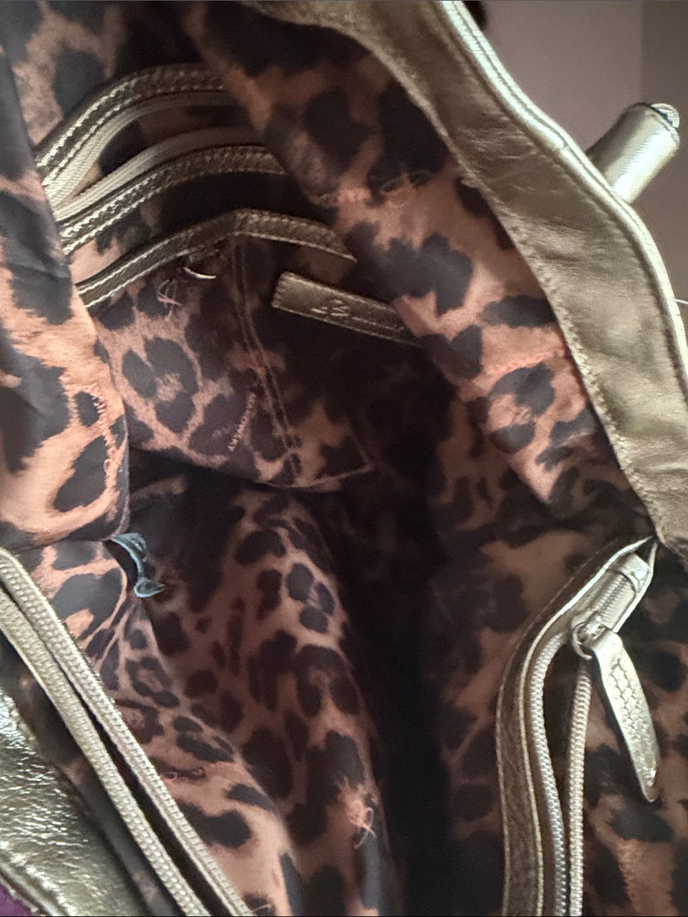 b. makowsky Metallic Gold Leather Shoulder Bag - Picture 5 of 8